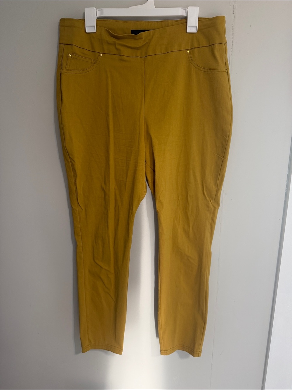 Harve Benard Mustard Yellow Ponte Skinny Pants